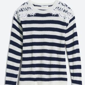 Stitch Fix/August Mist Nautical lace shldr swtr M